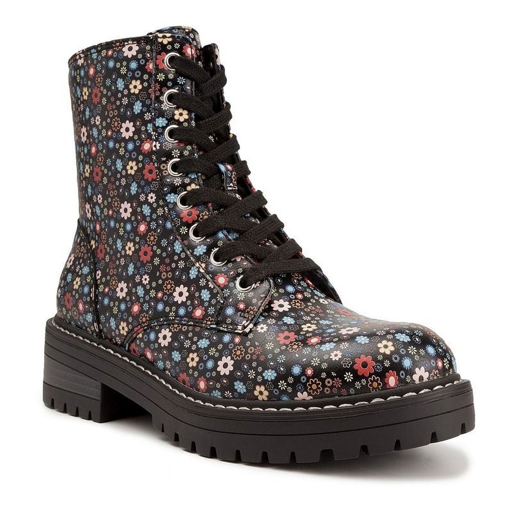 Sugar Kaedy Ditzy Floral Combat Boots Size 8 New in Box